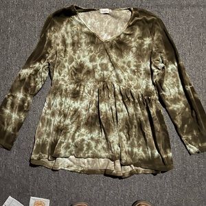 Olive Green Tie Dye Shirt